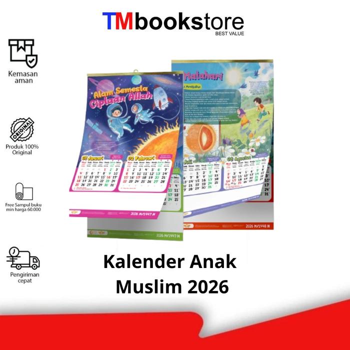 Gambar KALENDER DINDING ANAK MUSLIM 2026 - GEMA INSANI - TMBOOKSTORE dari TMbookstore Best Value Kota Depok Tokopedia