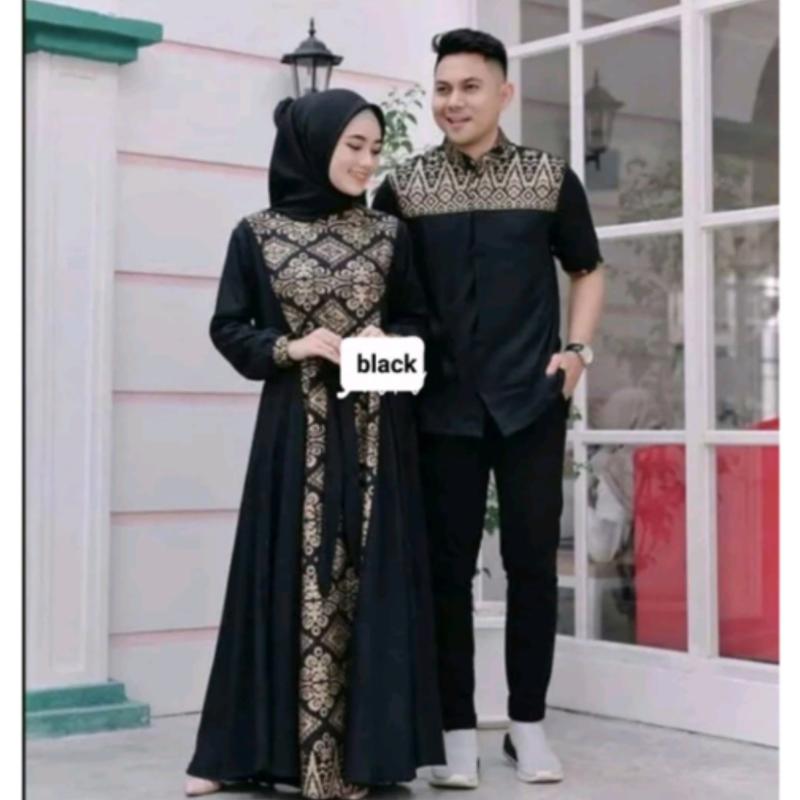 Product Introduction of COUPLE IRWANSYAH DI JAMIN REAL PIC/COD YA KK/BAJU PASANGAN KOMBY BATIK GOLD ADA 3 SIZE UKURAN M,L,XL Gamis Muslim Keluarga Dress Panjang Kondangan Lebaran 13