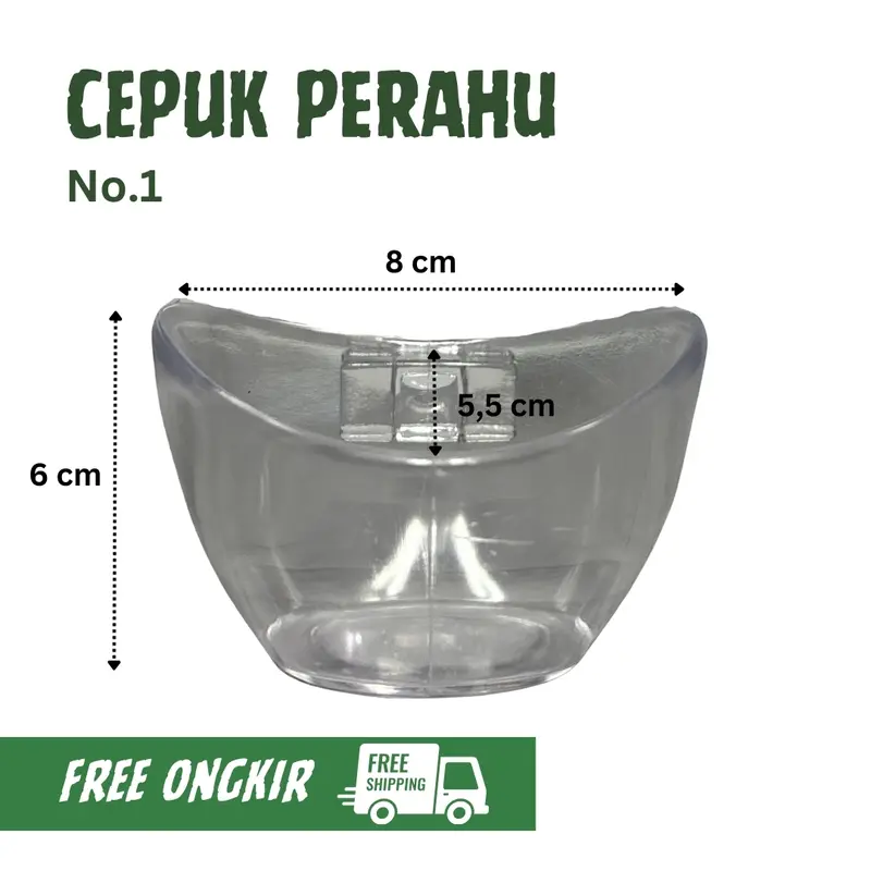 GEMA KICAU -  Cepuk Perahu No 1  Isi 20 Pcs Cepuk Wadah Tempat Pakan Makanan Minum Burung 0