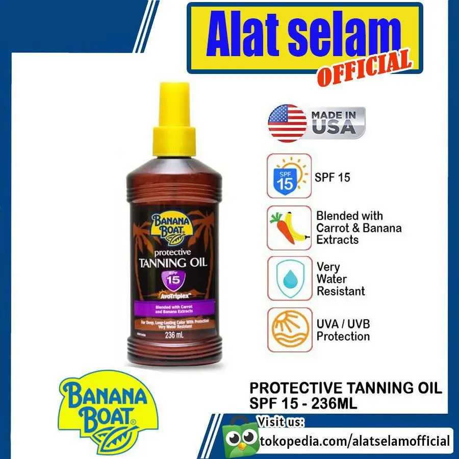 Tanning Oil Banana Boat Body Water Protective SPF 15 - No Sunblock