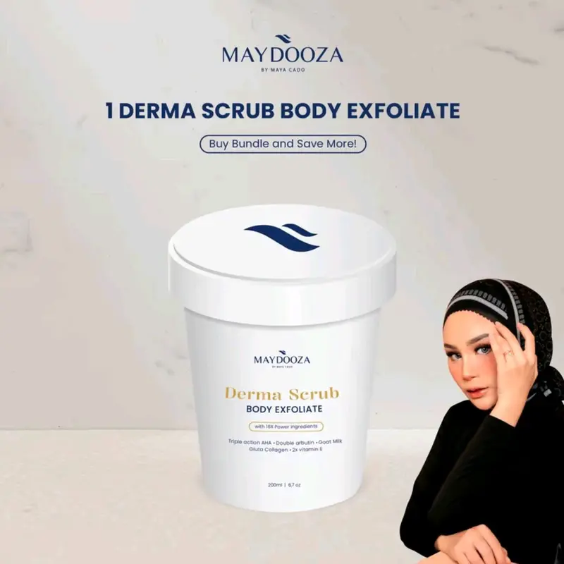 Maydooza(BUNDLING SERUM MERAH+DERMA SCRUB EXFOLIATE )|Body SCRUB Exfoliate + Serum Merah Nano Night  Booster 1