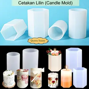 Cetakan Lilin Handmade Bentuk Silinder Tabung Bahan Silikon Candle Silicone Mold Resin