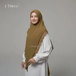 Nazia Khimar syar'i Jumbo - Lthree By Lubna Dua Layer Cerutty Khimar Pad Jilbab Instan