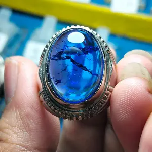 Sapi Retak Seribu Batu Biru Elegan dan Mewah Cocok untuk Berbagai Kalangan Cincin Perhiasan Unik