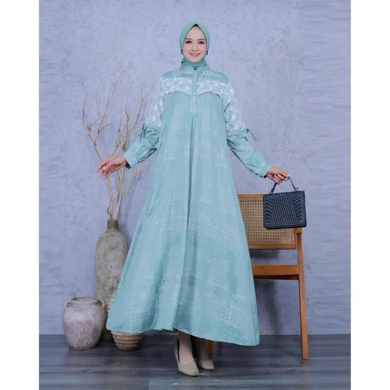 Khemari Midi Dress Viscose Jaguard Cantik Elegant Lembut Mewah - Freya Series 5