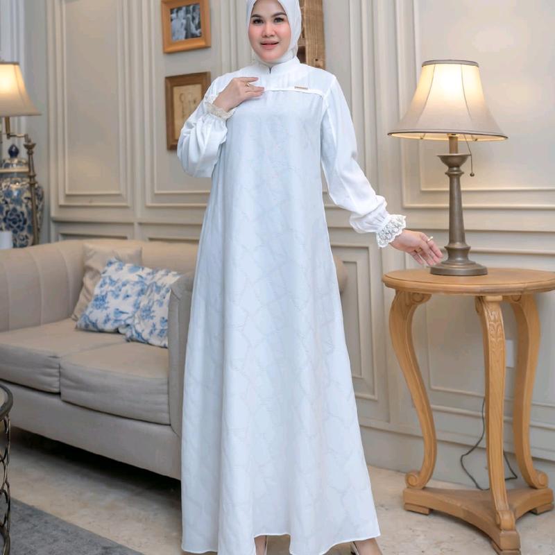 Zahra Dress jetblack premium original by saideofficial / pakaian dress gamis muslim wanita Hitam Polos Kantong Lembut Mutiara Outer Semi Panjang Mewah Kancing Maxi Pesta Kancing 8
