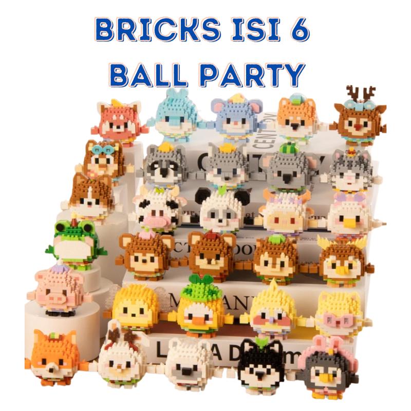 JakMall Isi 6Pcs Bricks Ball Party Block Karakter Kartun Bricks Mainan Puzzle Edukasi Anak 3