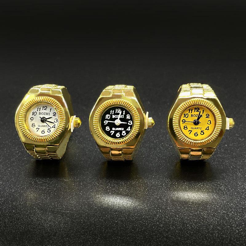  Nhẫn Punk Cổ Điển Co Giãn Cho Nam Và Nữ Đồng Hồ Thạch Anh Co Giãn Cá Tính Mới Phụ Kiện Cặp Đôi Hip-Hop Watch Đeo Tay Bàn Tay Titan Pin 