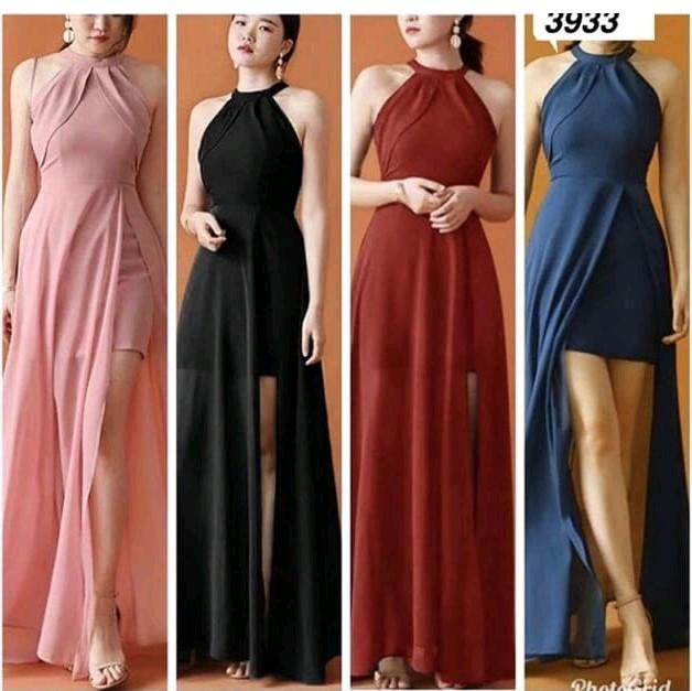 Dress pesta 106095 / LONGDRES HEAVENY ANASTASIA HELTER NECK EKOR PANJANG formal 1