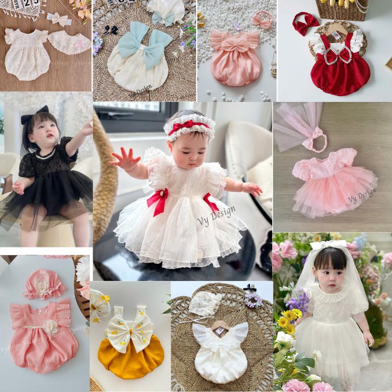 [TRI ÂN-HÀNG CAO CẤP] Body đầy tháng, Váy bé gái sơ sinh