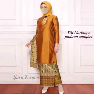 Baju Kurung Tafeta Siti Nurbaya - Baju Kurung Songket Thailand - Baju Kurung Melayu - Dress Wanita Kebaya Panjang