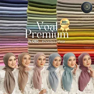 VOAL PREMIUM N010 NADHEERA LUXURY Kerudung Segi Empat Polos Voal HQ Jilbab N10 Hijab Nadhera n 010