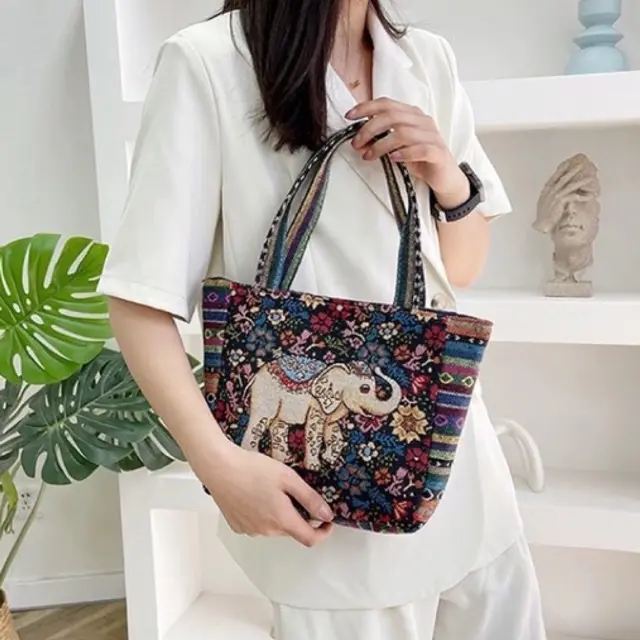 OPIOBAGS TAS TOTE MOTIF GAJAH WANITA IMPORT / TAS TOTEBAG / HANDBAG / TFW 66 1