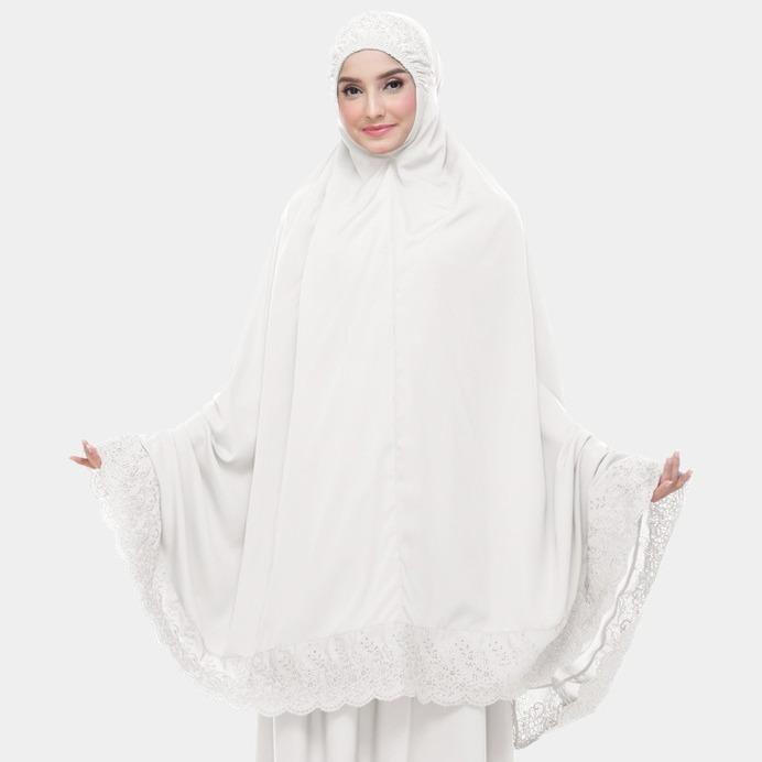 Abby's Mukenah Dewasa Siti Khadijah Bordir Bahan Katun Mikro Renda Bunga  Motif Premium Mewah Muslim Wanita mukena khadijah 3