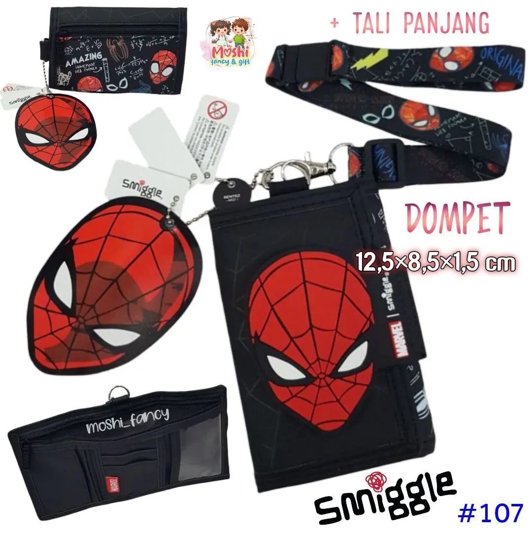 Dompet Smiggle Spiderman / Dompet Lipat Anak Smiggle Spiderman / Dompet Tali Anak Laki-Laki Spiderman Boy