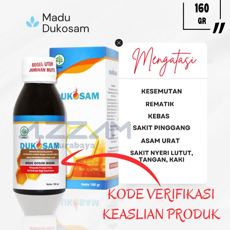 DUKOSAM Madu Herbal solusi Asam Urat Kolesterol Saraf Terjepit Radang Sendi Original Ampuh 0