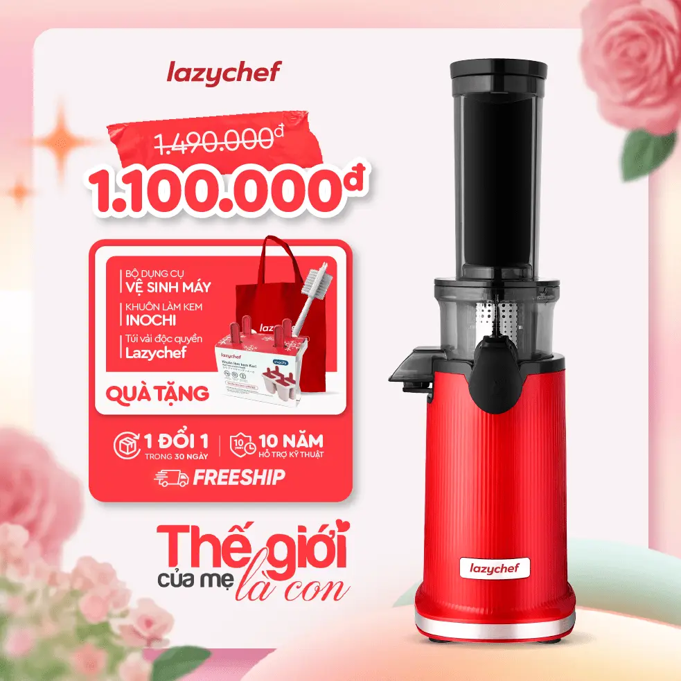 [HOT] MÁY ÉP CHẬM MINI 3S LAZYCHEF – MÁY ÉP TRÁI CÂY NHỎ GỌN, THÁO LẮP TRONG 3 GIÂY, HÀNH CHÍNH HÃNG, BẢO HÀNH 12 THÁNG, HỖ TRỢ KỸ THUẬT 10 NĂM, TẶNG 2 QUÀ Xay Sinh Tố
