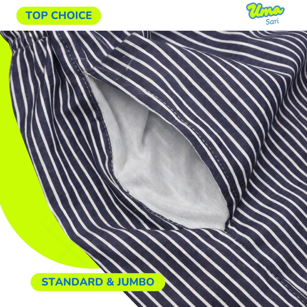 [6PCS 100K] Celana Pendek Salur Unisex Pria Wanita Bahan Adem Santai Daily Outfit