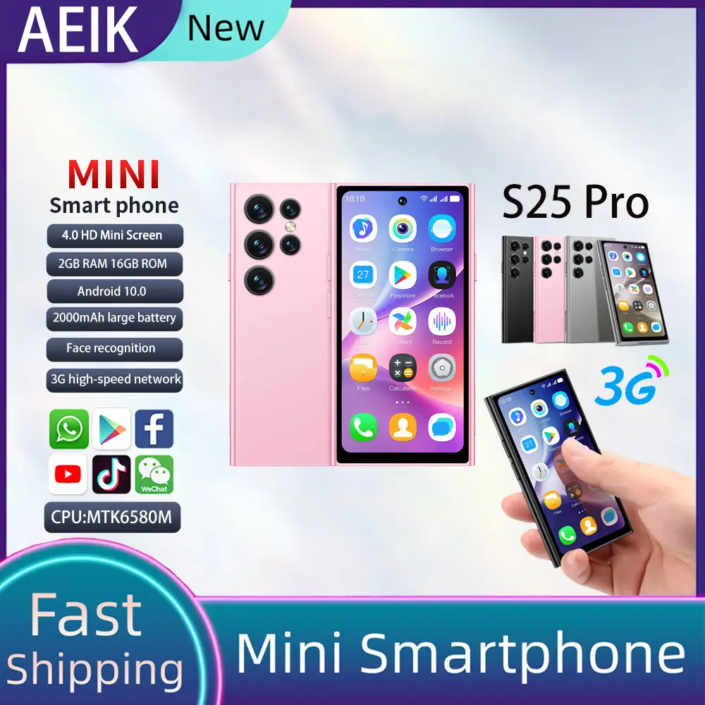 Điện thoại thông minh, AIEK S25 Pro 3G, Màn hình 4.0 inch, Bộ xử lý MTK6580M, RAM 2GB, Bộ nhớ trong 16GB, Hệ điều hành Android 10.0, Bluetooth 4.0, Nhận dạng khuôn mặt, SIM kép, Pin 2000mAh