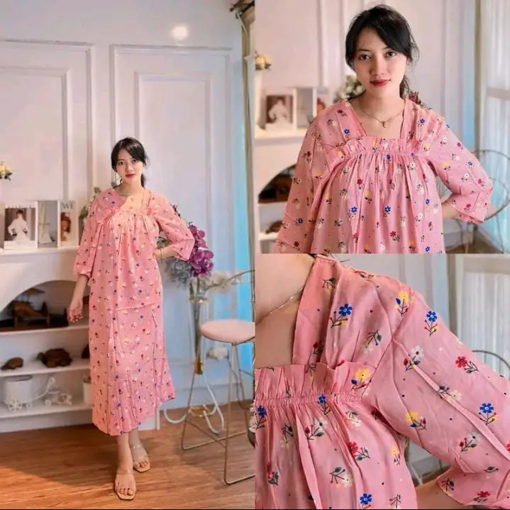 Daster / Homedress Motif Polka Dot bahan Katun Rayon Premium 0
