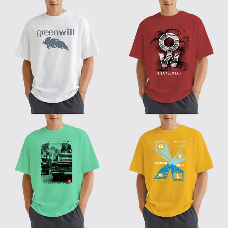 Product Introduction of Kaos 100rb 8 Pcs Kaos GreenWill Baju Atasan Lengan Pendek Pria Wanita Dewasa T-Shirt Hitam Distro Oblong 7