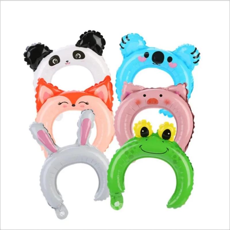 Product Introduction of Isi 12 Pcs Balon Bando Kepala Untuk Ulang tahun Balon foil karakter Hewan Hiasan Kepala Astronot Mobil Pesawat Random balloon Plastik 31