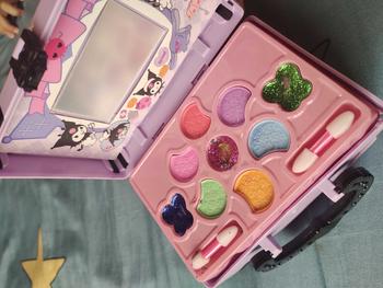 Product Review of 17PCS Kuromi Make Up Set Girl Pretend Makeup Children Simulation Girls Toy Non Toxic Mekap Budak Perempuan Birthday Gift from C**️ 0