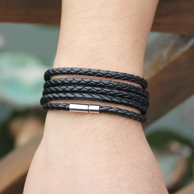 Gelang Tangan Braided bahan Kulit 5 Lapis - LZ045 Aksesoris Bracelets