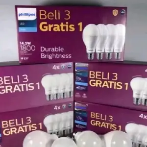 Lampu Philiipsss 14.5W Beli 3 Gratis 1, Hemat Energi & Pencahayaan Terang