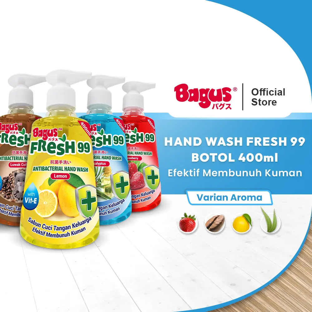 Sabun Cuci Tangan Bagus FRESH 99 Anti Bacterial Hand Wash Botol 400 ml Cair