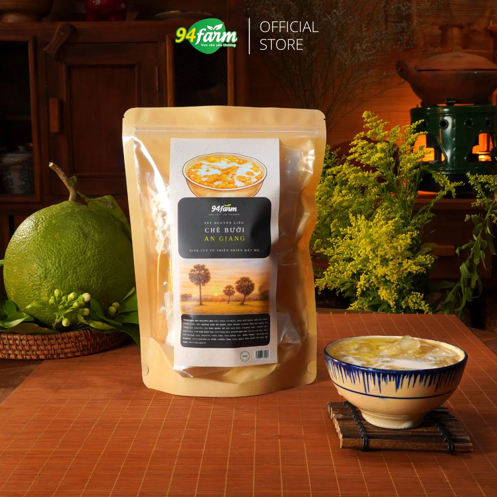 [1 set] Chè Bưởi Truyền thống 94farm nấu 15-20 chén Nước Trà  Tea Trà
