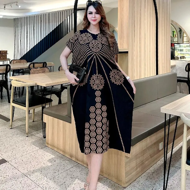 Daster Wanita Lowo Kekinian Resleting Depan Bumil Busui Friendly Motif Serat Kayu Sultan Bahan Rayon Premium Nyaman Tidur  Pendek Panjang Pendek Zipper Jepang Nyaman Kancing Renda Dress Serut Lembut 0