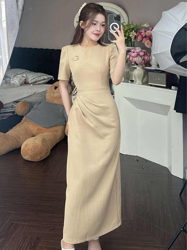 Váy cổ tròn dáng ôm kèm tag t73 ( có độn vai ) 6