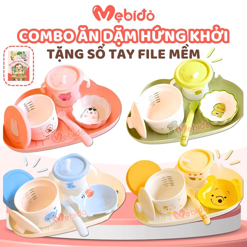  Combo Chén Sứ Ăn Dặm Kiểu Nhật Set Ăn Dặm Hứng Khởi Cho Bé Hũ Thủy Tinh Cốc Tập Hút Shop Mẹ Bí Đỏ 