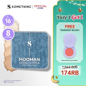 SOMETHINC HOOMAN Under Control HD Blur Loose Powder - Bedak Tabur Super Halus Untuk Menahan Minyak Hingga 16 Jam | Mampu Menyamarkan Pori, Menghaluskan Tekstur Kulit, Dan Memberikan Filter Effect Secara Instan