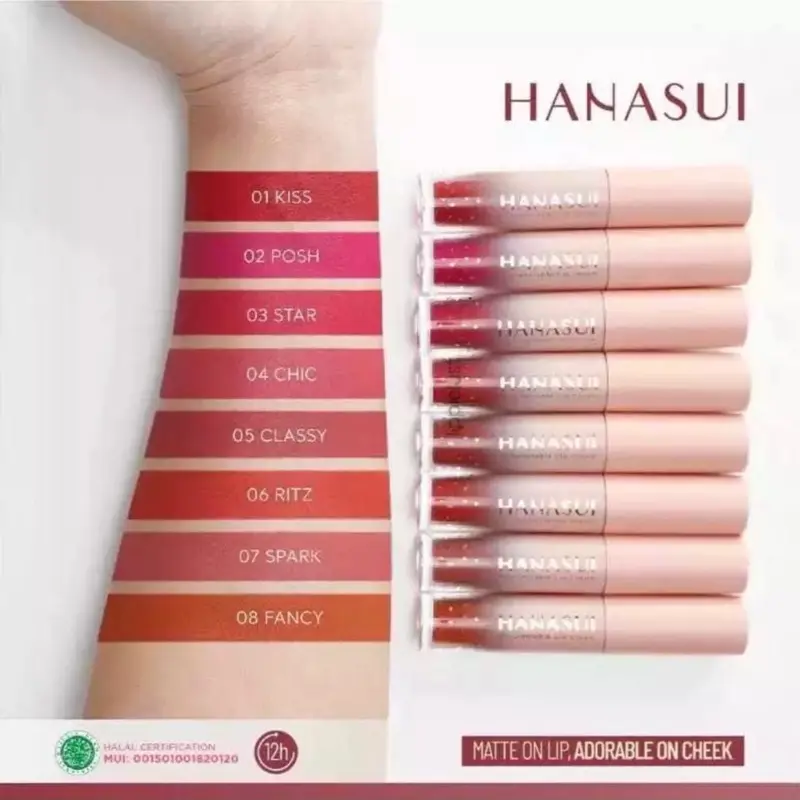 Lipstik Hanasui Mattedorable | Edisi Boba | Asli - Liptint, Liquid, Waterproof, Gloss, Bibir, Lipstick 4
