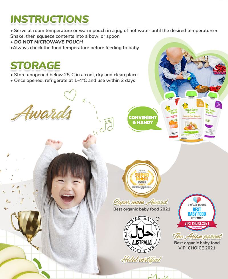 Product Introduction of Little Étoile Organic Baby food Puree Pouch 120g - Source of Vitamin C, Calcium, Phosphorus, DHA [EXP in Description] 4