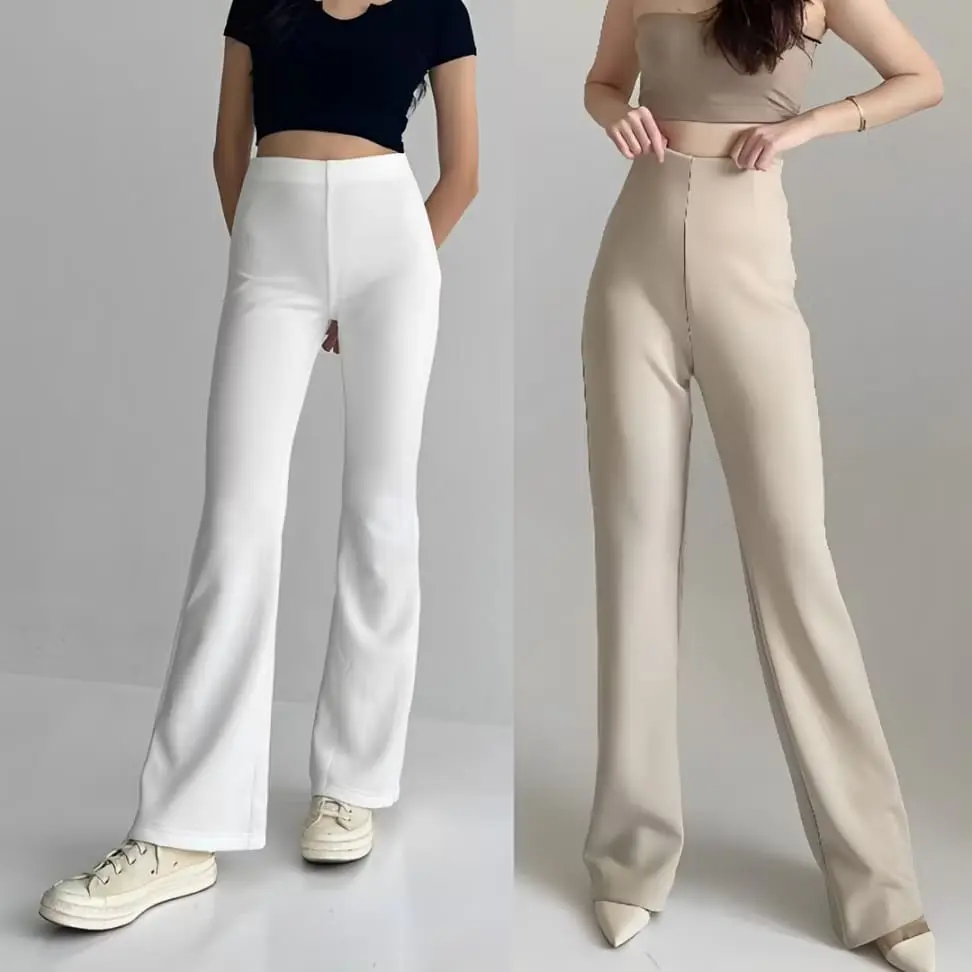 eri nada shop - flare pants - celana panjang wanita highwaist