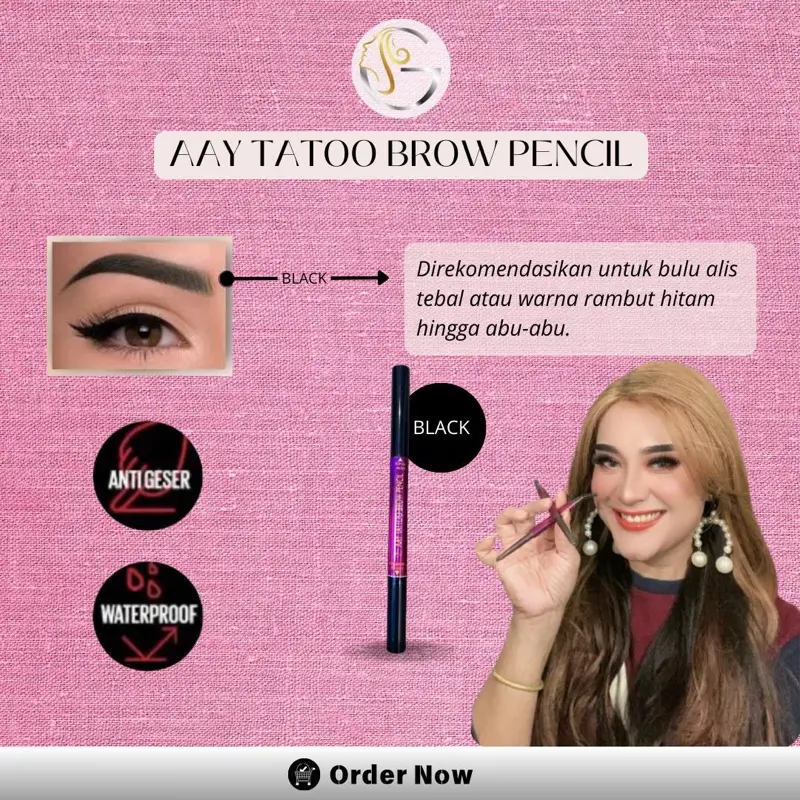 BPOM AAY TATTO BROW PENCIL Eyebrow Alis Pensil Brown Waterproof