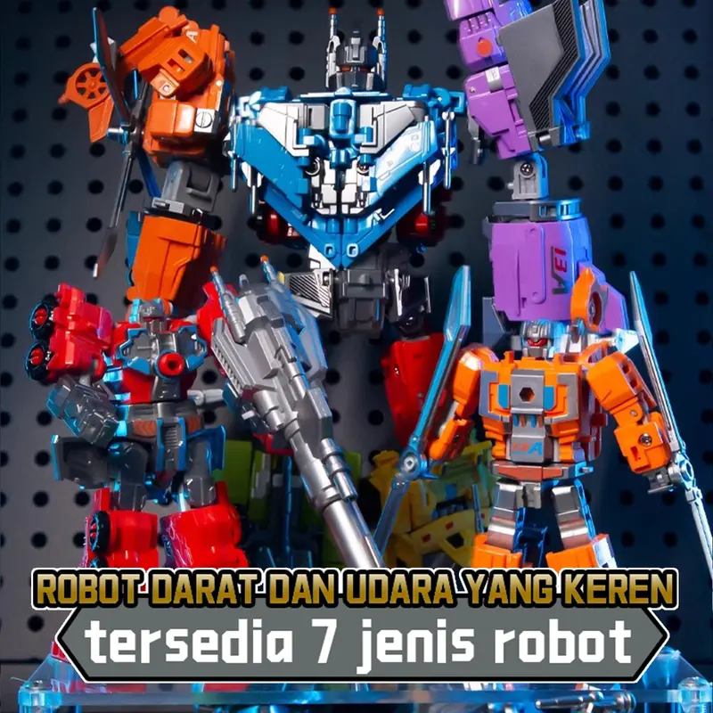 Robot Darat dan Udara 2-in-1 - Mainan Transformasi Keren 7 Set Unik dengan Engsel Fleksibel, Cocok untuk Anak Toy miniforce  x miniatur  motor 0