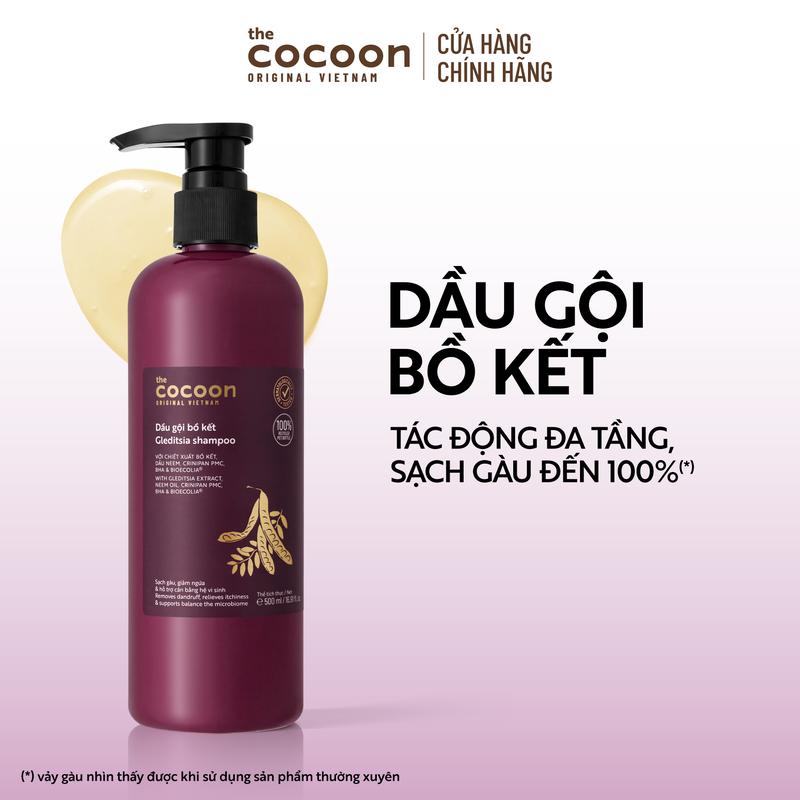 Bigsize Dầu gội bồ kết Cocoon sạch gàu, giảm ngứa, hỗ trợ cân bằng hệ vi sinh 500ml