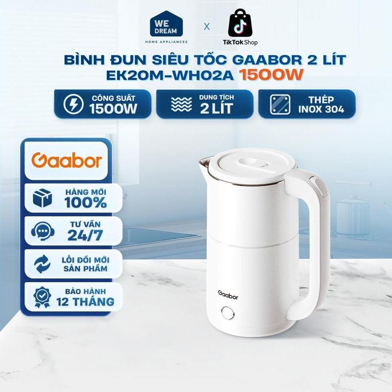 Bình Đun Siêu Tốc Gaabor 2 Lít 1500W EK20M-WH02A – Hàng Chính Hãng