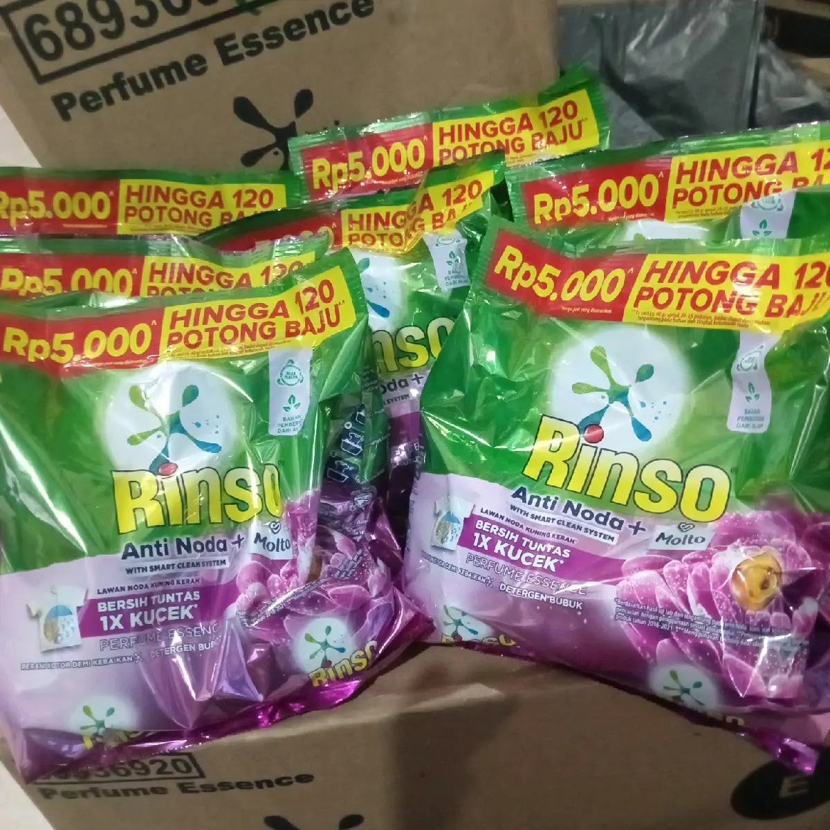 6 pcs RINSO Anti noda 195 gram harum wangi