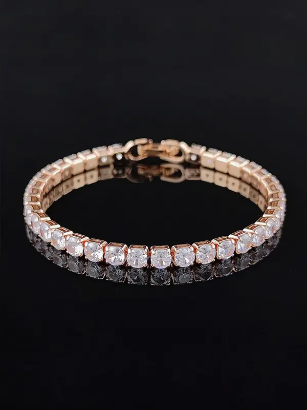Luxury Rhinestone Decor Matching Bracelet for Women, 2024 New Trendy Fashion Accessories for Wedding Engagement Bridesmaid Costume Dress Prom Daily Wear 3