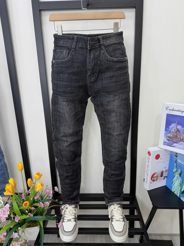 Quần jean dài nam co giãn form slimfit mã_T333 màu xám trơn wash bạc - menswear pants