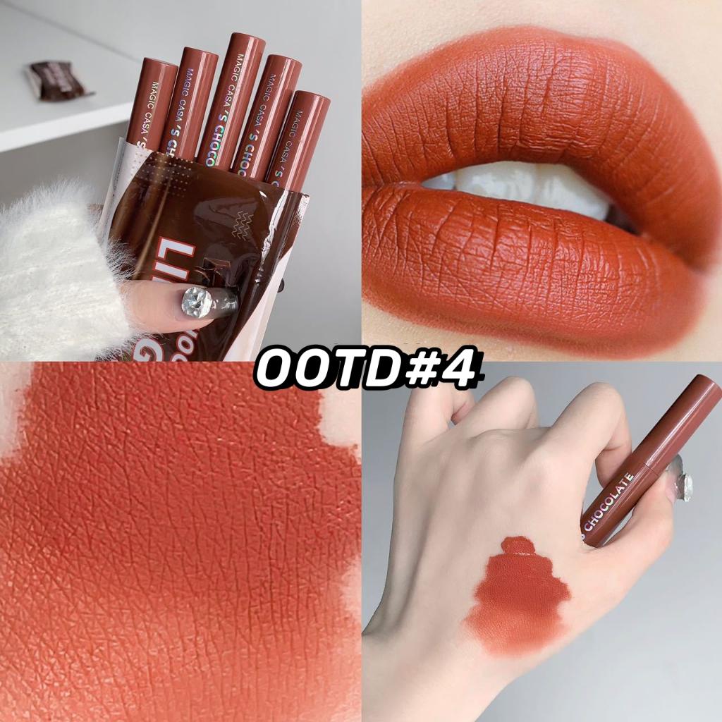 【5Pcs/6Pcs】 Paket Lipstik Matte Cokelat/Set lip gloss matte beruang - Lipstik Matte Anti Air Tahan Lama yang Tidak Luntur, Set Lipstick Velvet Matte, Tidak Menempel ke Piala.Waterproof Bibir.Lip Glaze Matte Chocolate