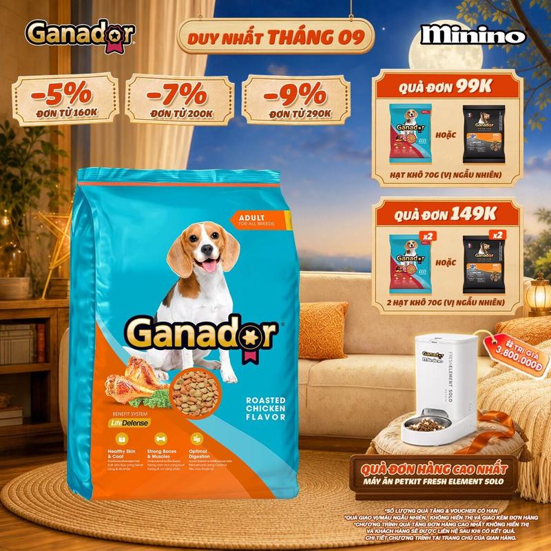 Thức ăn hạt Ganador cho chó trưởng thành vị Bò/Gà nướng 3kg