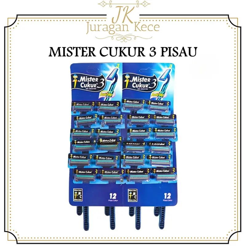 Mister Cukur 3 Mata Pisau Alat Pencukur Razor Cukuran Kumis Jenggot Travel 0
