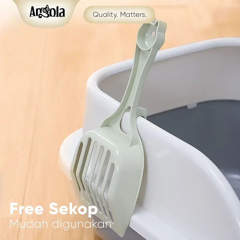 ANGOLA Cat Litter Box M06 Tempat Bak Pasir Kucing Tempat Pup Toilet Kucing 5