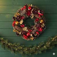 Gambar Krans Natal Hiasan Natal, Wreath Natural Pine D29 cm dari Easy Decoration Kota Tangerang 1 Tokopedia